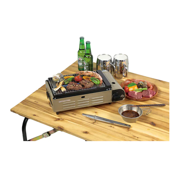 キャプテンスタッグ 398x221x130mm カセットコンロ(アミ焼) 家庭電化製品 4550061857946 EA913LF-3B(CDC)【別送品】