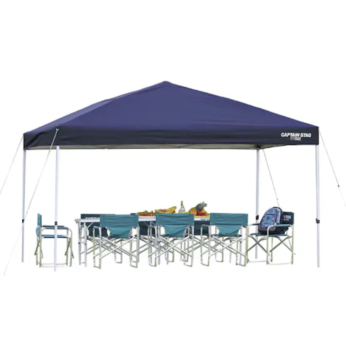 キャプテンスタッグ 2.5x3.75m 四脚テント(青) 野営・キャンプ用品 4550061219157 EA915-102(CDC)【別送品】