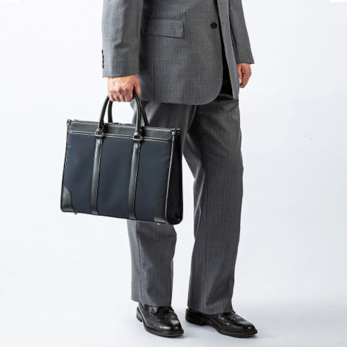 サンワサプライ ビジネスバッグ(ネイビー) 400x105x295mm EA927-81A 4550061932407【別送品】