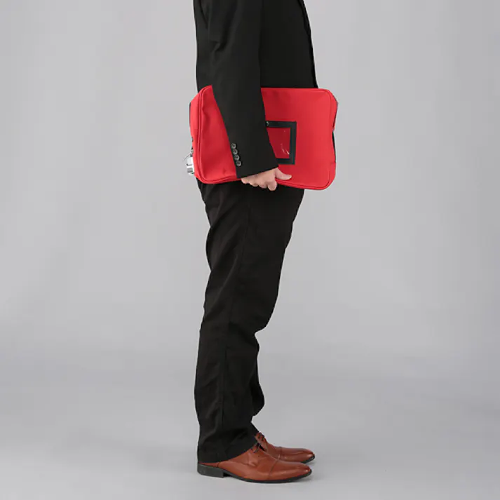 ヒサゴ(HISAGO) セキュリティポーチ(A4/レッド) 350x250x75mm EA927AG-232 4550061727843【別送品】