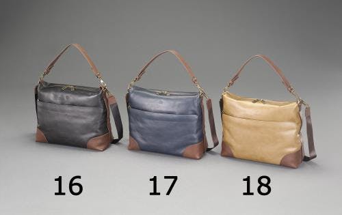 高級ショルダーバッグ (茶) 380x320x140mm EA927BK-18 4550061071977【別送品】