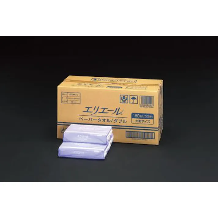 ESCO 230x248mm ペーパータオル(25パック/1箱) 洗面・バス・トイレ用備品・消耗品・エチケット商品 4548745609189 EA929AE-10B(CDC)【別送品】