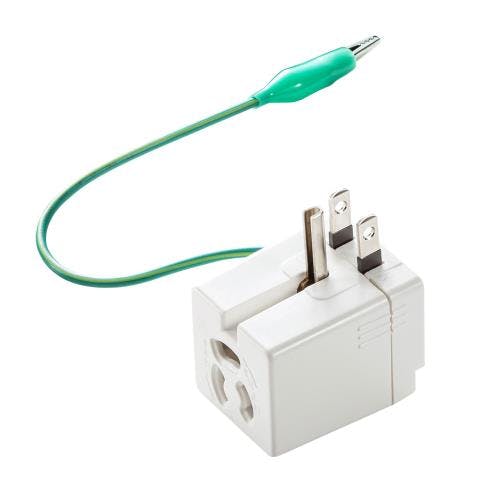 サンワサプライ プラグ変換アダプター(温度ヒューズ内蔵) AC125V/15A EA940BA-50 4550061801840【別送品】