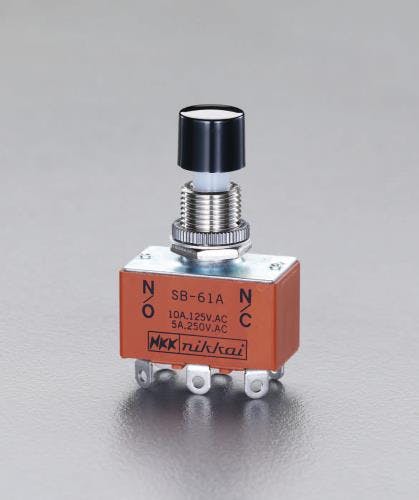 NKKスイッチズ 押ボタンスイッチ(2極双投/小型) 125V/3A EA940DA-112 4548745172591【別送品】