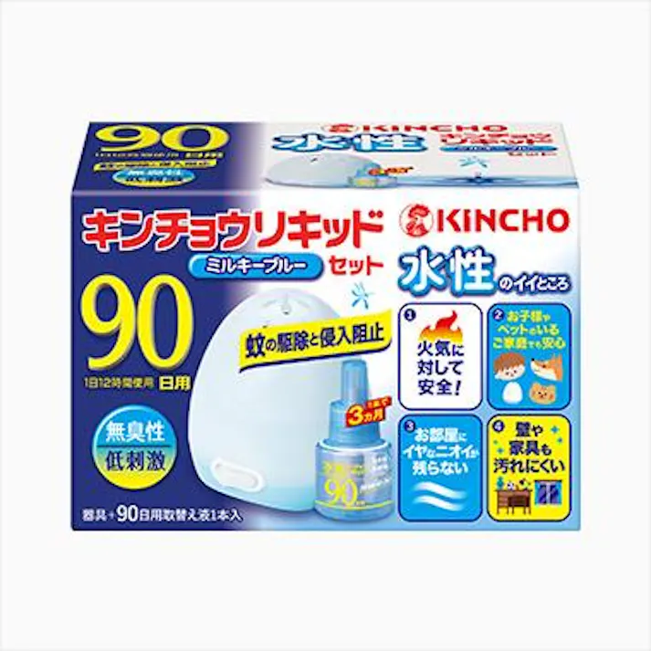 ESCO 蚊・殺虫剤 (水性キンチョウリキッド 90日用) 洗面・バス・トイレ用備品・消耗品・エチケット商品 4550061668085 EA941B-33(CDC)【別送品】