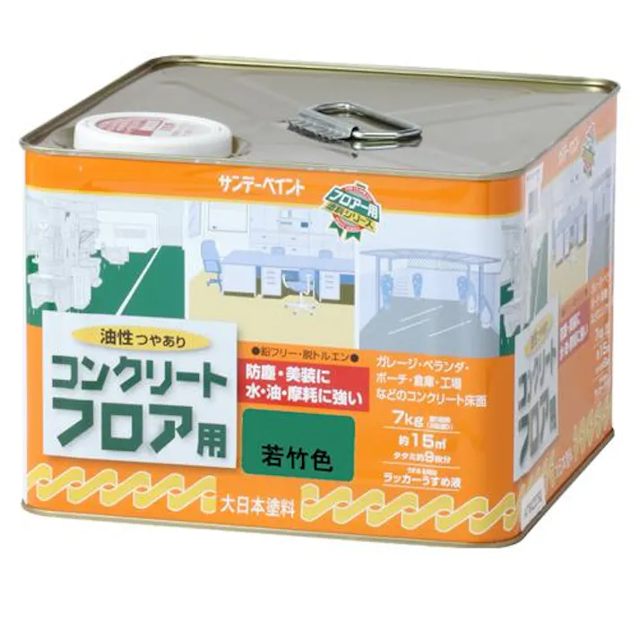 ESCO 7kg 油性・コンクリート床塗料(若竹色) 塗料・マーカー 4550061893067 EA942EH-37(CDC)【別送品】