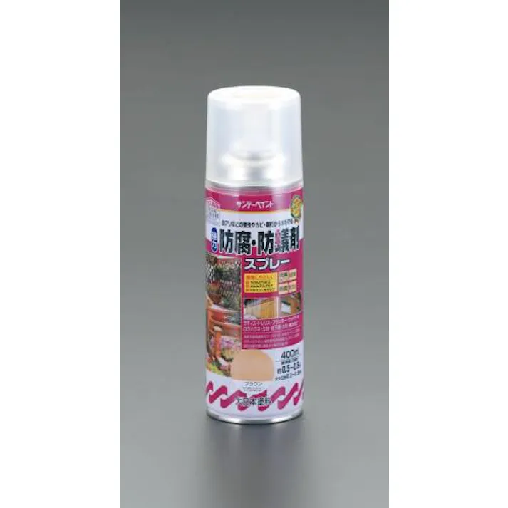 ESCO 400ml 建物木部用防腐・防蟻剤スプレー(ブラウン) 塗料・マーカー 4518340762763 EA942EJ-32(CDC)【別送品】