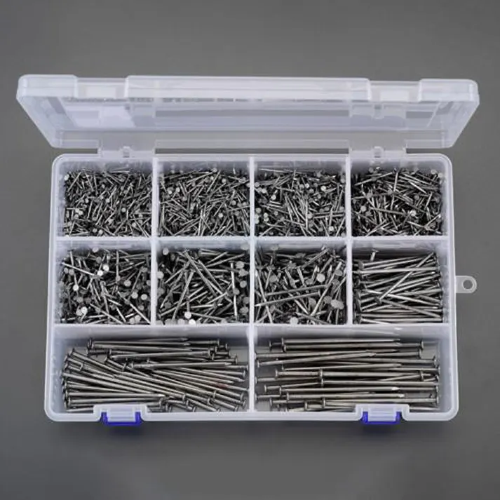 ESCO 1.5-3.75mm 丸釘セット(10サイズ) 木ねじ・コンクリートビス・釘 4550061478547 EA945TC-10A(CDC)【別送品】