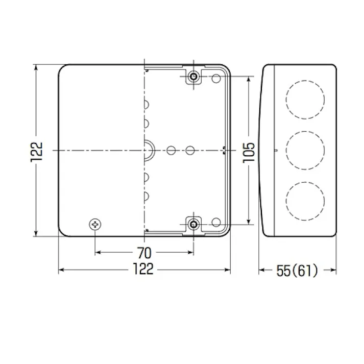 未来工業 大形四角アウトレットボックス(深型/ノック付/ベージュ) EA947HB-16 4550061084236【別送品】