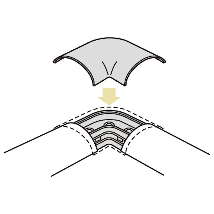 未来工業 80mm ワゴンモールコーナー(薄形/グレー) モール 4550061086384 EA947HM-325F(CDC)【別送品】