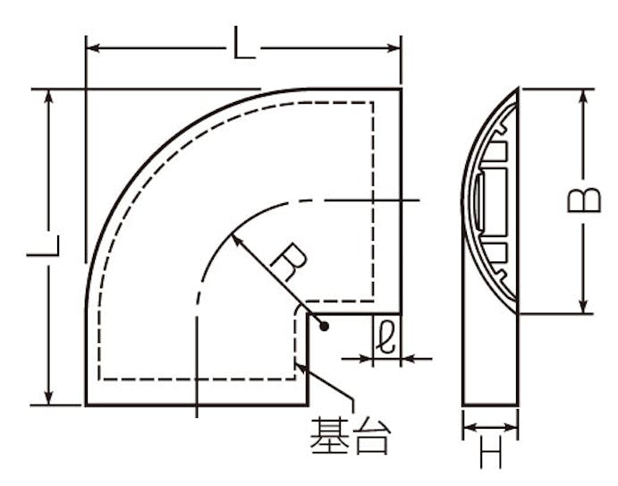 未来工業  50mm ワゴンモールコーナー(薄形/ベージュ) モール 4550061086025 EA947HM-333F(CDC)【別送品】