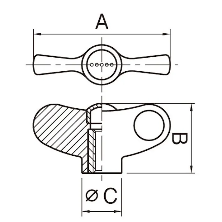 イマオコーポレーション 55mm/ M8 真鍮雌ねじノブ(ブラック) ノブ 4518340227217 EA948BR-33(CDC)【別送品】