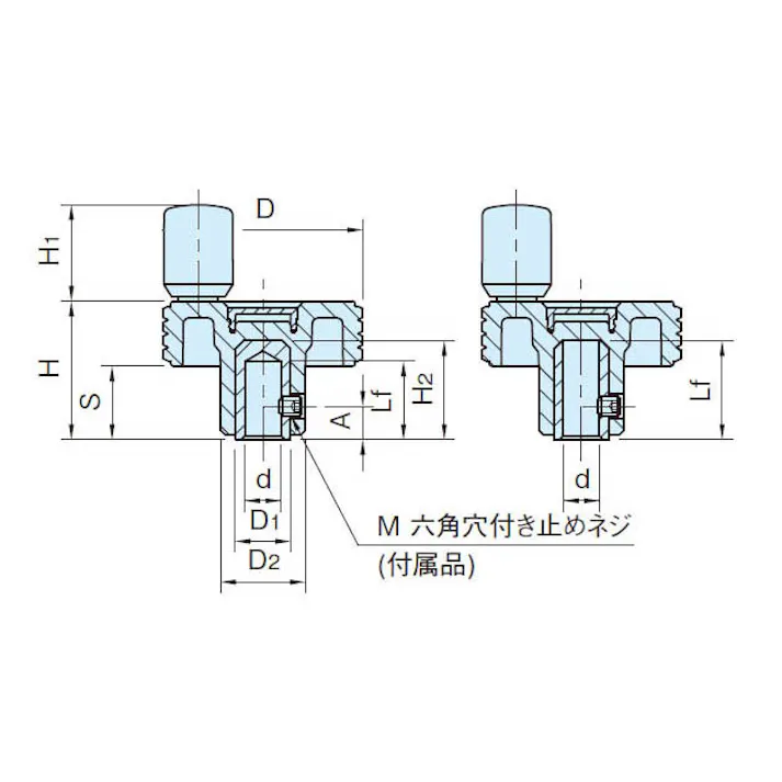 イマオコーポレーション 61.0x39.0mm/8x25mm 丸ハンドル(止めねじ型) グリップ・ハンドル 4548745881110 EA948CG-3A(CDC)【別送品】