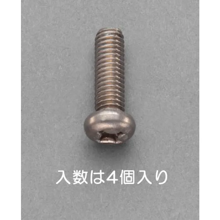 ESCO M6x 8mm 鍋頭小ねじ(チタン/4本) 小ねじ・ナット・ワッシャー 4548745855401 EA949NY-608A(CDC)【別送品】