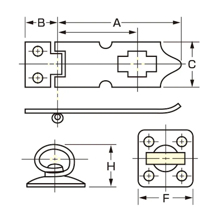 ESCO 25mm 掛金(ステンレス製) ドア用 4518340109735 EA951BG-25(CDC)【別送品】