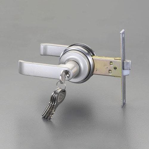 レバーハンドル玄関錠(取替用) 25-40mm/100mm EA951KB-25 4548745571899【別送品】