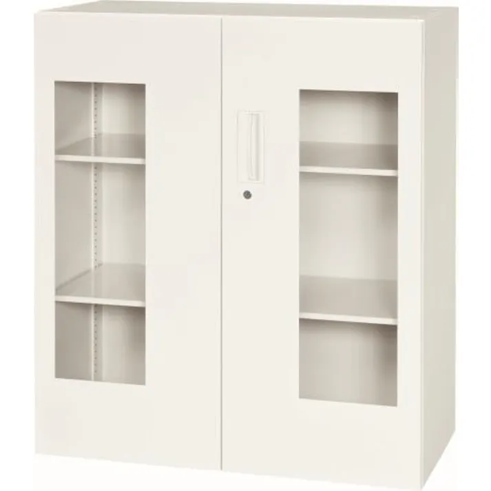 ダイシン工業 900x400x1030mm 収納庫(両開き/アクリル戸) オフィス家具 4550061387160 EA954DH-28(CDC)【別送品】