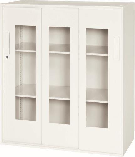 ダイシン工業 収納庫(3枚引き戸/アクリル戸) 900x450x1030mm EA954DJ-38 4550061387337【別送品】