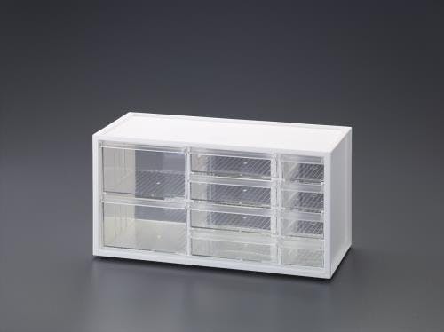 ESCO 378x154x189mm/3列4段 卓上キャビネット パーツ収納棚 4550061388129 EA954ES-102(CDC)【別送品】