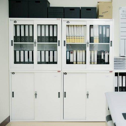 ESCO 880x400x880mm 書庫(引戸型) オフィス家具 4550061115367