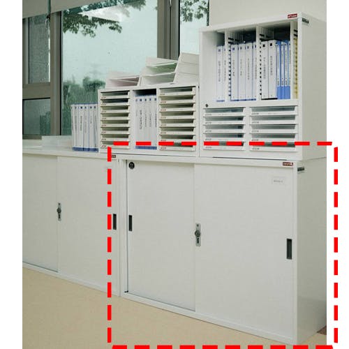 ESCO 880x400x880mm 書庫(引戸型) オフィス家具 4550061115367