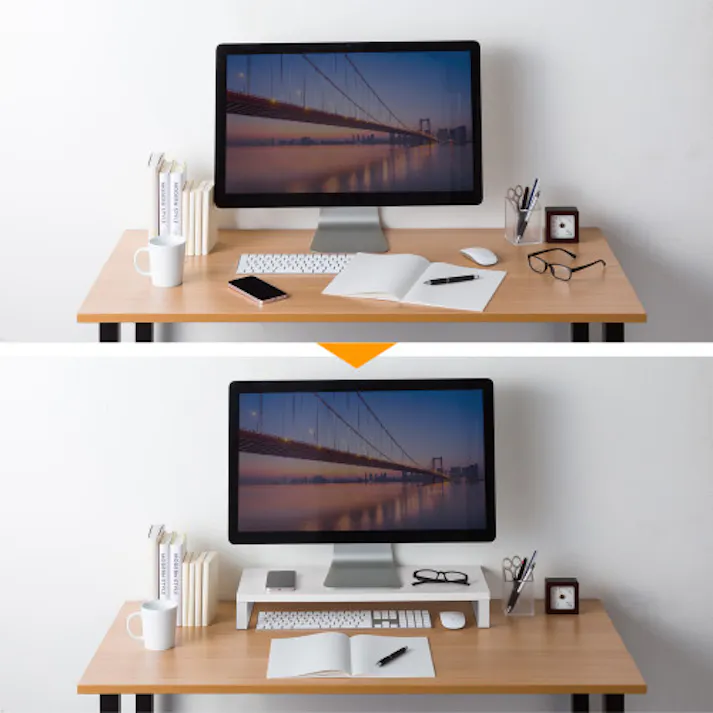 サンワサプライ 600x200x80mm モニタースタンド(電源タップ/USBハブ付 オフィス家具 4550061965078 EA954HC(CDC)【別送品】