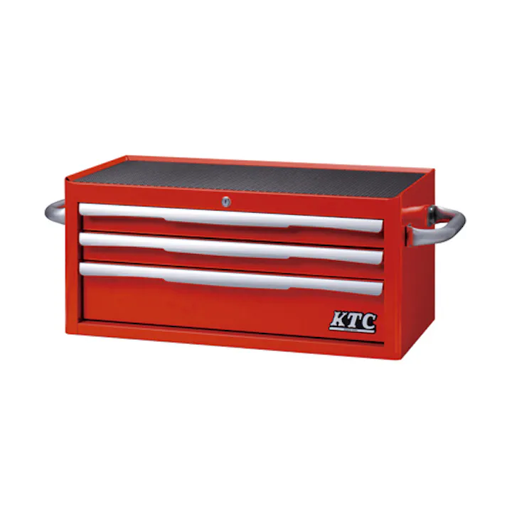 京都機械工具(KTC) 715x390x330mm/3段 ツールキャビネット(レッド) 車輌整備用ツールワゴン 4550061503836 EA956A-91(CDC)【別送品】
