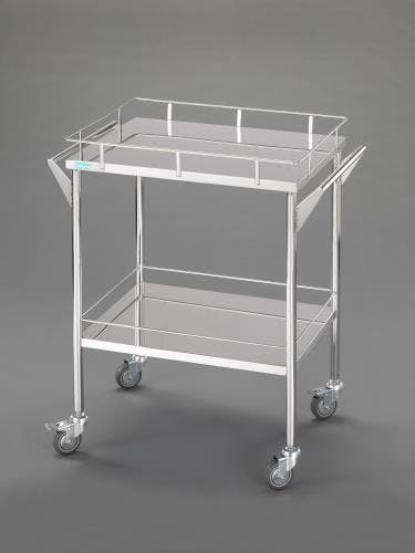 ワゴン(ステンレス製/コボレ止付) 750x450x785mm/2段 EA956MV-22 4548745457780【別送品】