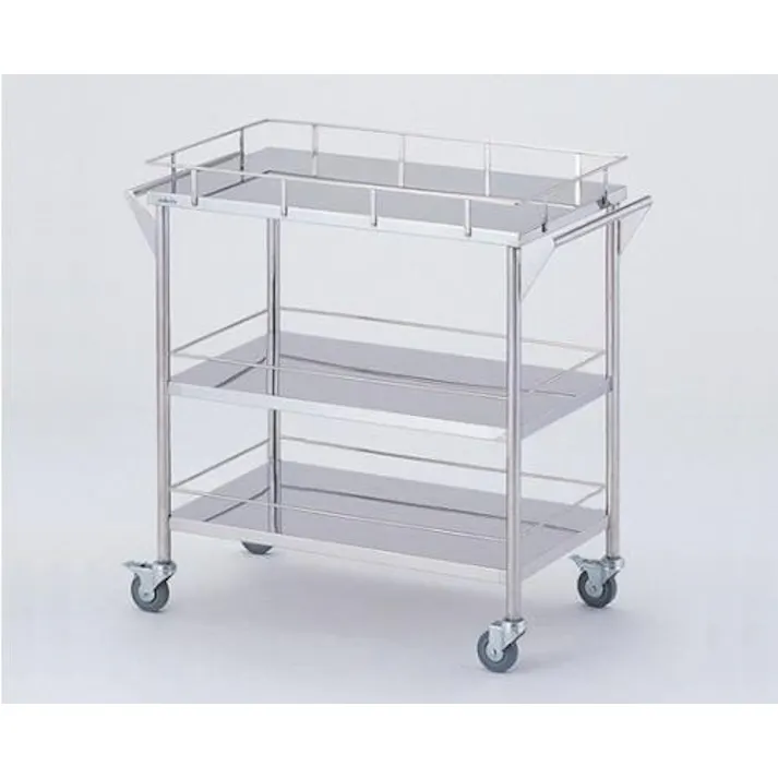 ESCO 750x450x835mm /3段 ワゴン(ステンレス製/コボレ止付 オフィス家具 4548745460643 EA956MV-24(CDC)【別送品】