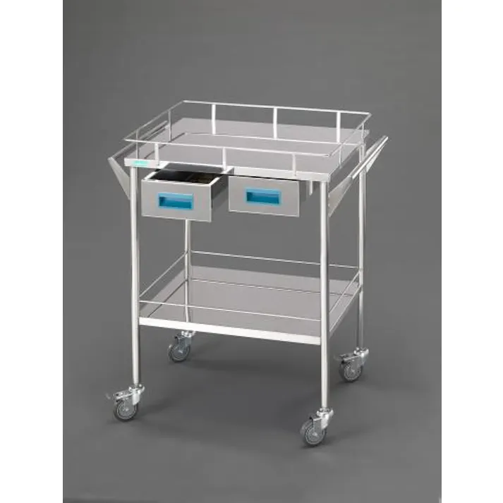 ESCO 750x450x835mm /2段 ワゴン(ステンレス製/コボレ止付 オフィス家具 4548745460674 EA956MV-33(CDC)【別送品】