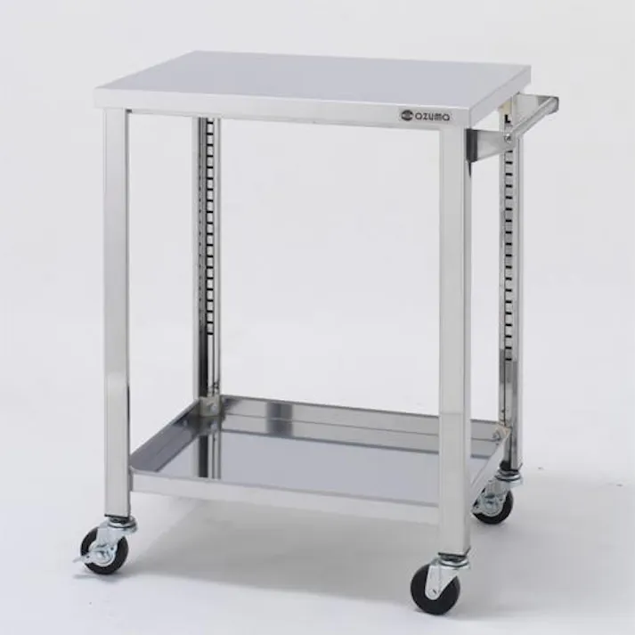 東製作所 750x600x800mm/100kg ワゴン(二段/ステンレス製) オフィス家具 4550061765418 EA956NA-43(CDC)【別送品】