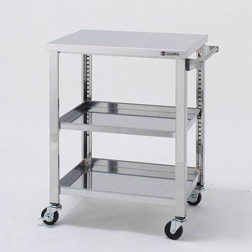 東製作所 ワゴン(三段/ステンレス製) 750x600x800mm/100kg EA956NA-53 4550061766095【別送品】