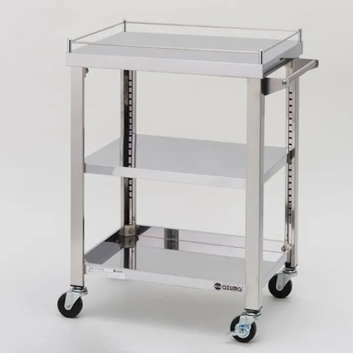 東製作所 600x450x800mm/100kg ワゴン(三段/ステンレス製) オフィス家具 4550061766125 EA956NA-71(CDC)【別送品】