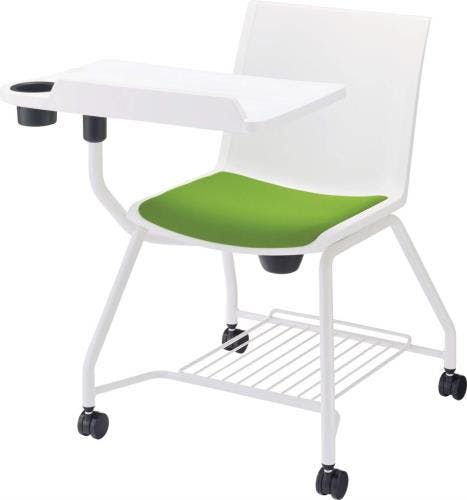 ライオン事務器(LION) ミーティングチェアー(メモ台付/グリーン) EA956XA-132 4550061683156【別送品】