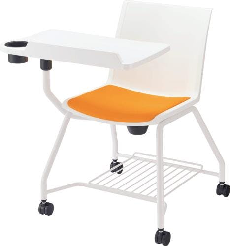 ライオン事務器(LION) ミーティングチェアー(メモ台付/マンダリン) EA956XA-133 4550061683170【別送品】