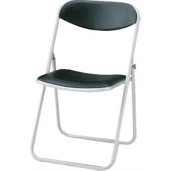 ライオン事務器(LION) 477x495x775mm 折畳み椅子(合皮/ブラック) オフィス家具 4550061684740 EA956XA-143(CDC)【別送品】