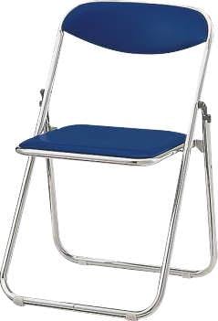 ライオン事務器(LION) 折畳み椅子(ビニール/ブルー) 494x463x750mm EA956XA-146 4550061685563【別送品】