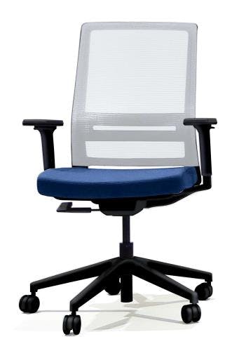 アイリスチトセ ビジネスチェアー(肘付/グレー/ブルー) EA956XA-209 4550061390054【別送品】