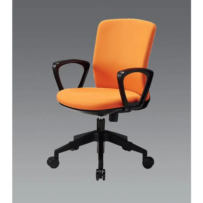アイリスチトセ ビジネスチェアー(肘付/オレンジ) EA956XA-243 4550061390160【別送品】