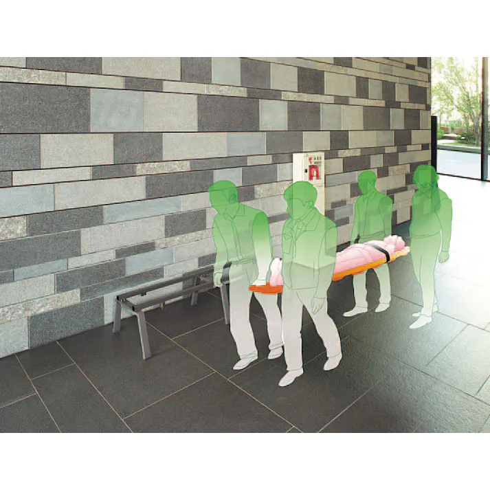 テラモト ベンチ(担架兼用/オレンジ) 1780x460x380mm EA956XE-60 4548745586015【別送品】