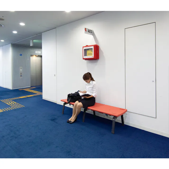 テラモト ベンチ(担架兼用/オレンジ) 1780x460x380mm EA956XE-60 4548745586015【別送品】