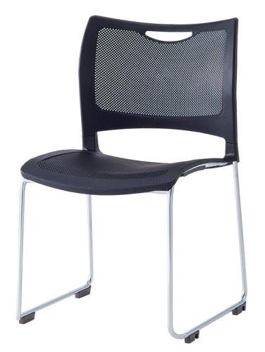 アイリスチトセ スタッキングチェアー(ブラック) EA956XF-12 4550061232545【別送品】
