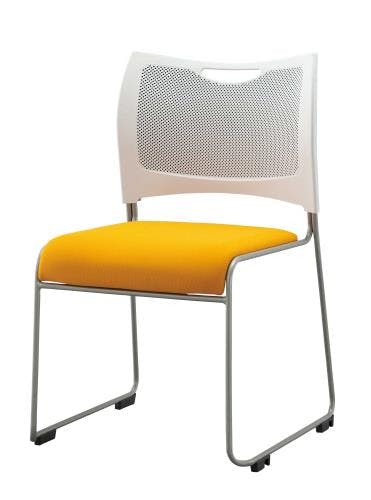 アイリスチトセ スタッキングチェアー(ホワイト/オレンジ) EA956XF-31 4550061390511【別送品】