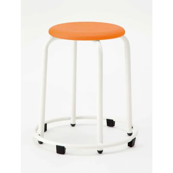 アイリスチトセ 丸スツール(リング付/オレンジ) φ300x460mm EA956XN-25 4550061390580【別送品】