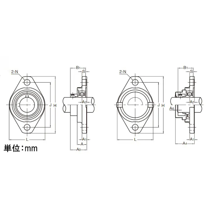 旭精工 MUSFL002/ 15mm ひしフランジ形ユニット ベアリング 4550061971017 EA966NF-2(CDC)【別送品】