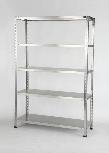 ESCO 1200x450x1800mm/150kg ステンレス軽量棚(5段) EA976EB-120 ESCO(エスコ) 1200x450x1800mm⁄150kg⁄６段 スチール棚 EA976AC-120