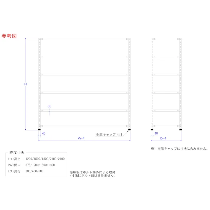 ESCO 1500x450x1800mm/150kg ステンレス軽量棚(5段) オフィス家具 4548745441147 EA976EB-150(CDC)【別送品】