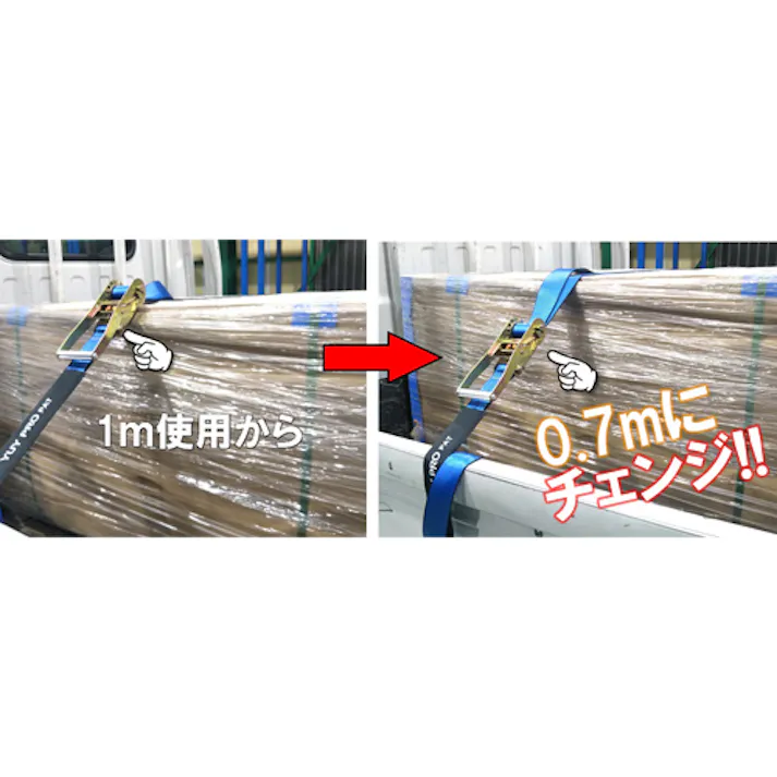 結一産業 ベルト荷締機(ラチェット式/二股) 50mmx5.0m/600kg EA982AG-11 4550061881095【別送品】