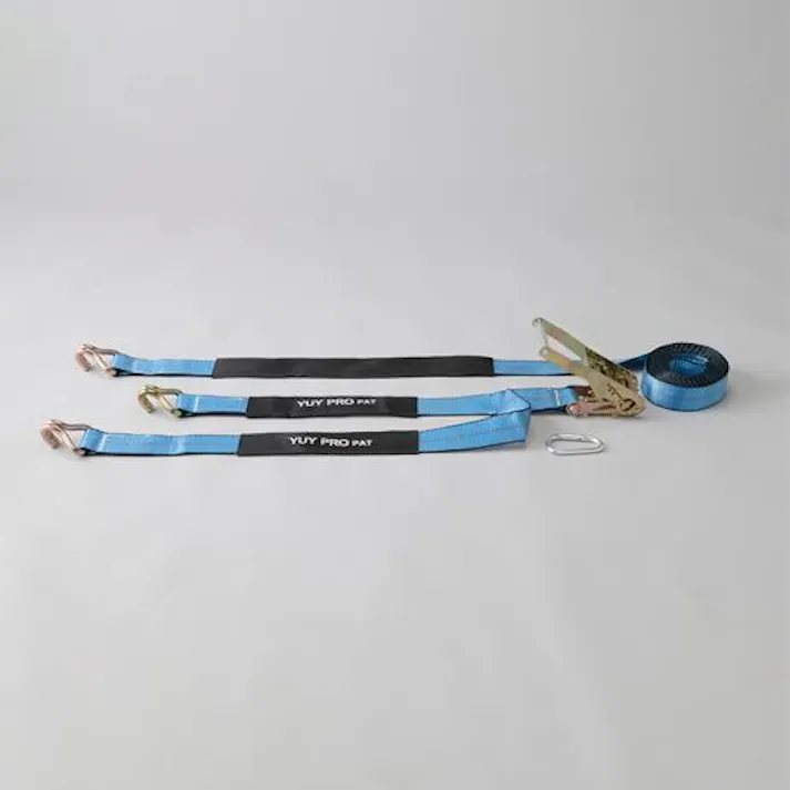 結一産業 50mmx6.0m/600kg ベルト荷締機(ラチェット式/二股) 荷締機 4550061881071 EA982AG-2(CDC)【別送品】