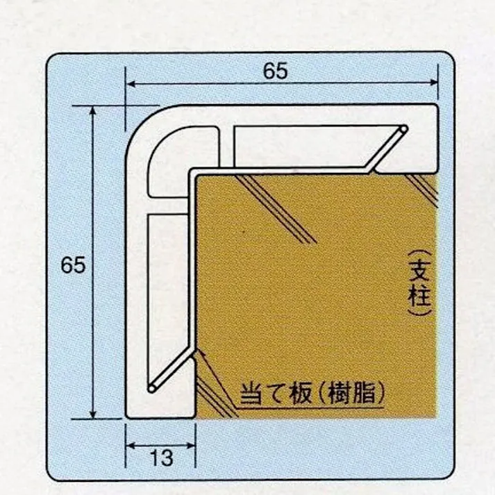 信栄物産 コーナーガード(黄) 65x65x1000mm EA983FJ-211 4548745747041【別送品】